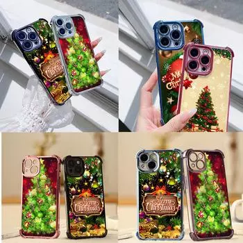 Ae113 Merry Christmas art Santa design art Гальванизированные чехлы для телефонов TPU для Xiaomi 11 Lite Redmi Note 13 Pro 12C Huawei Защитный чехол на четыре угла Xiaomi 13