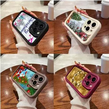 Ae116 Счастливого Рождества С Новым годом художественные чехлы для телефонов Samsung M54 A72 M23 Moto G30 Google Pixel 9 OnePlus11 Tecno Angel Eye Ladder Защитный чехол Samsung M54 5G