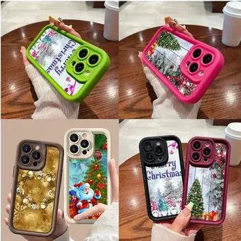 Ae116 Веселого Рождества С Новым годом художественные чехлы для телефонов iPhone 16 14 13 11 Pro Max 15 7 8 6s Plus 12 mini XR XS Max Angel Eye Ladder Защитный чехол for iPhone 5/5s