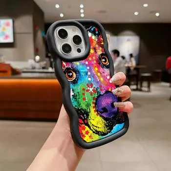Ae76 Dog Color Doodle Design Art Защитные чехлы для телефонов для iPhone 14 13 Pro Max 11 12 15 Plus XR Infinix Hot 40i Smart8 Tecno Big Wave Задняя крышка из ТПУ for iPhone 6(6s)