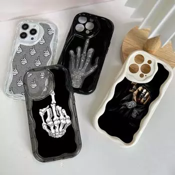 Ae80 Жест Приветствие Дизайн Художественные защитные чехлы для телефонов Apple iPhone 16 15 14 13 Pro Max 11 12 mini XR 7 8 6s Plus XS Max SE Wave TPU задняя крышка for iPhone 6/6s