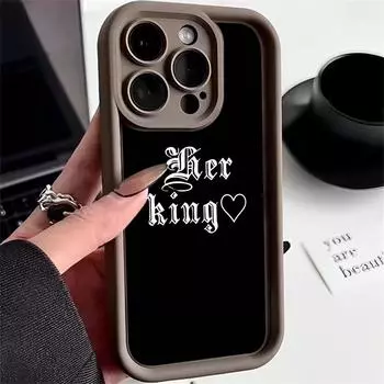 Ae84 King Queen Couple Art защитные чехлы для телефонов iPhone 13 14 15 Pro Max XR infinix Hot 40i 30i Tecno Camon 30 20 Pro Angel Eyes TPU задняя крышка for iPhone 6/6S