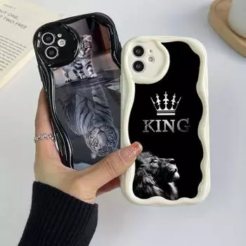 Ae86 Лев черный дизайн художественные защитные чехлы для телефонов для Xiaomi Poco X5 F6 Redmi Note 13 12 11 Pro 13C 12C A3 Huawei Honor 90 Wave задняя крышка из ТПУ Xiaomi 11