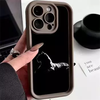 Ae86 Lion Black Design Art Защитные чехлы для телефонов для iPhone 13 14 15 Pro Max XR infinix Hot 40i 30i Tecno Camon 30 20 Pro Angel Eyes Задняя крышка из ТПУ for iPhone 6/6S