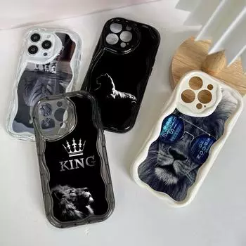 Ae86 Lion Black Design Art защитные чехлы для телефонов Apple iPhone 16 15 14 13 Pro Max 11 12 mini XR 7 8 6s Plus XS Max SE Wave TPU задняя крышка for iPhone 6/6s