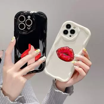 Ae87 Lips Kiss Digital Art Защитные чехлы для телефонов для Samsung S23 S24 Ultra A55 A14 A25 A13 Infinix Hot 40 Pro Tecno Spark 20C Wave Задняя крышка из ТПУ Samsung A02/M02