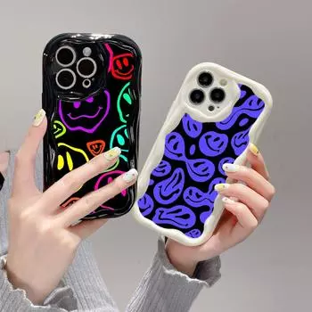 Ae88 Lovely Smiley Art Защитные чехлы для телефонов для Samsung S23 S24 Ultra A55 A14 A25 A13 Infinix Hot 40 Pro Tecno Spark 20C Wave Задняя крышка из ТПУ Samsung A02/M02