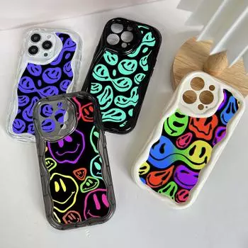 Ae88 Lovely Smiley Art защитные чехлы для телефонов Apple iPhone 16 15 14 13 Pro Max 11 12 mini XR 7 8 6s Plus XS Max SE Wave TPU задняя крышка for iPhone 6/6s