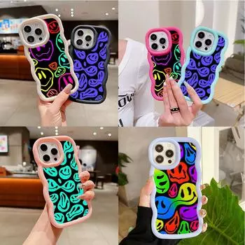 Ae88 милые защитные чехлы для телефонов с рисунком смайликов для Samsung S24 Plus S23 Ultra A14 A55 A06 Honor X9b Motorola OnePlus Big Wave TPU задняя крышка Samsung A04(M13 5G)