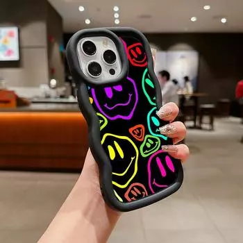 Ae88 милые защитные чехлы для телефонов со смайликами для Samsung S23 S24 Ultra A15 A55 A14 A13 A25 A54 A51 A04s S20 FE Big Wave TPU задняя крышка Samsung A02S(A03S)(M02S)