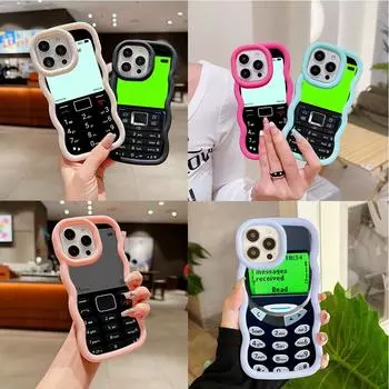 Ae95 ретро телефон дизайн художественные защитные чехлы для телефонов Samsung S24 Plus S23 Ultra A14 A55 A06 Honor X9b Motorola OnePlus большая волна TPU задняя крышка Samsung A04(M13 5G)