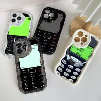 Ae95 ретро телефон дизайн художественные защитные чехлы для телефонов Apple iPhone 16 15 14 13 Pro Max 11 12 mini XR 7 8 6s Plus XS Max SE Wave TPU задняя крышка for iPhone 6/6s