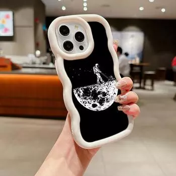Ae97 Space Moon Astronaut Black art защитные чехлы для телефонов Xiaomi Poco X5 X3 M5s Redmi 13C 12C Note 13 Pro Plus 12S 10 Big Wave TPU задняя крышка Xiaomi Poco X3 NFC