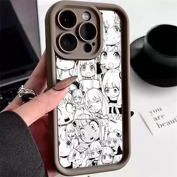 Ae98 SPYFAMILY Защитные чехлы для телефонов с аниме-артом для iPhone 13 14 15 Pro Max 11 XR infinix Hot 40i 30i Tecno Camon 30 20 Pro Angel Eyes TPU задняя крышка for iPhone 6/6S