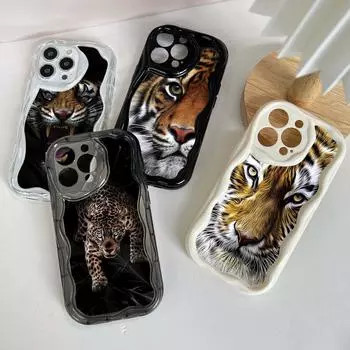 Ae99 Tigers Lion Love Design Art защитные чехлы для телефонов Apple iPhone 16 15 14 13 Pro Max 11 12 mini XR 7 8 6s Plus XS Max SE Wave TPU задняя крышка for iPhone 6/6s