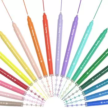 Aechy Curve 18 шт. цветных ручек Twin Fine 18 типов роллеров Инструменты для быстрого письма 18 ручек, Ручка на водной основе, Набор, Маркер, Перо, Штампы, Сушка,