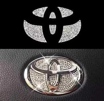 AEEIX Блестящая ручка с логотипом, совместимая с Toyota DIY Diamond Crystal Emblem, аксессуары для украшения интерьера для женщин, совместимая с Toyota Camry