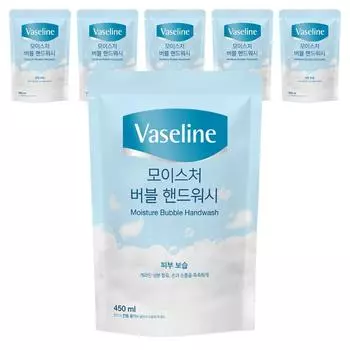 Aekyung Vaseline Moisture Bubble Hand Wash Refill, 450ml, 6 pcs.