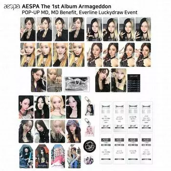 Aespa Armageddon Offline POP UP MD Benefit Everline 1-е 2-е фотокарточка Luckydraw