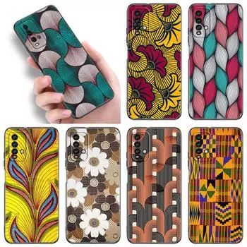 Aesthetic African Wax Fabic Phone Case For Xiaomi Redmi Note 5 6 9T K20 K40 K50 Pro 7A 8A 9A 9C 9i 10A 10C A1 S2 TPU Black Cover Redmi Note 5(Pro)