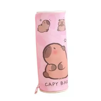 Aesthetic Capybara Pencil Bag PU Waterproof Stationery Bag Cute Pencil Case Desktop Organizer C