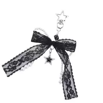 Aesthetic Keychain Charms Bows Keychain for Women Bag Purse Handbags Backpacks Charms Accessories Valentines Day Gifts чёрный