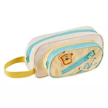 Aesthetic Large Capacity Pencil Bag Bread White Puppy Dog Stationery Storage Bag Unisex Bread