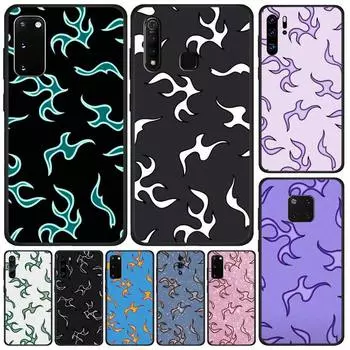Aesthetic Purple Flame Green Pink Blue White Phone Case For Samsung S7 Edge S8 S9 S10 Plus S10 Lite S20 Ultra S21 S30 Shell Galaxy S21 Plus