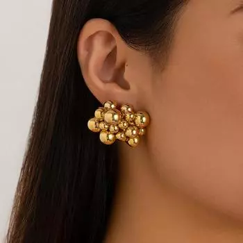 AETEEY Модные металлические геометрические серьги с бусинами для женщин, преувеличенные популярные серьги с бусинами, универсальные 2025