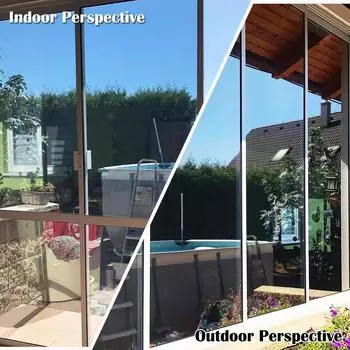 AFDB односторонняя оконная пленка, зеркальный эффект тонировки стекла покрытия для домашнего офиса, отражающая теплоизоляция анти УФ наклейка на дверь стекла 50x100cm серебряный