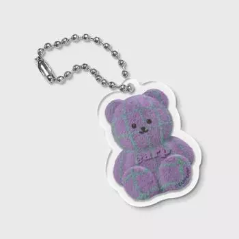 Affirm Grid Fur Kobe-фиолетовый (Брелок для ключей), популярная фраза в Корее key ring