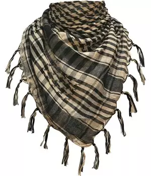 Афганский палантин в стиле дхана, арабский палантин, шарф-кашне (Загар)