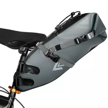 AFISHTOUR велосипедная сумка-седло 10 л водонепроницаемая велосипедная сумка-седло под сиденьем для хранения вещей для путешествий на горном велосипеде (Серый)