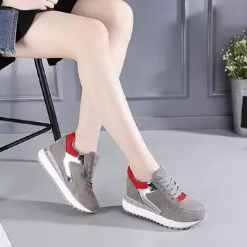 Afkadi 2025 new versatile inner height increase leather casual women s shoes cross-strap sports shoes trendy low-top shoes 34 чёрный