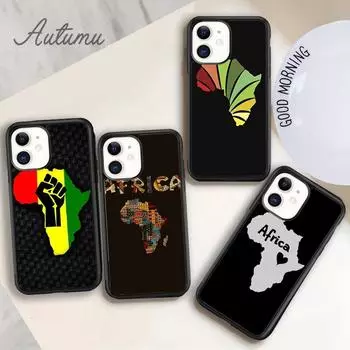 AFRICA MAP Phone Case for iPhone 11 12 13 14 Pro Max mini X XR XS SE 2020 5s 6 6S 7 8 Plus Samsung Galaxy S21 S22 plus shell iPhone 6plus