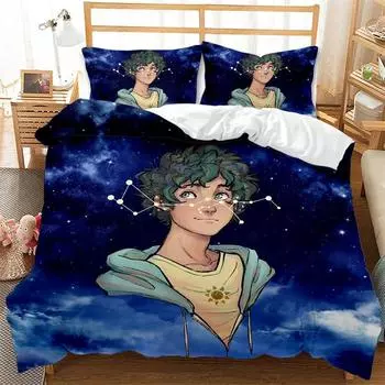 African Black Boy Duvet Cover Black Man Bedding Set Microfiber Galaxy Comforter Cover King Queen Size For Kids Teens Room Decor 70x133cm 2pcs
