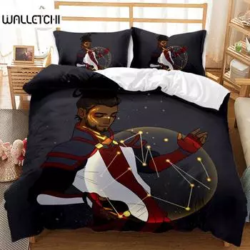 African Boy Duvet Cover Set King Size Hip Hop Boy Divination Bedding Set Trendy Cool Polyester Quilt Cover for Kids Boys Teens EU single(135x200cm)