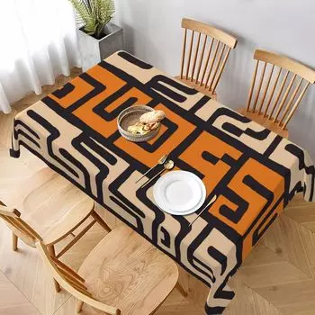 African Ethnic Style Geometric Waterproof Tablecloth Holiday Party Decor Washable Rectangle Table Cloths Home Dining Table Decor 50x50cm napkin
