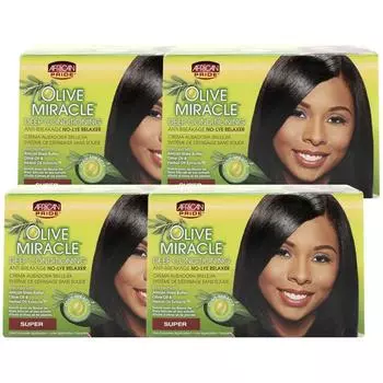 African Pride Olive Miracle Deep Conditioning Super Relaxer набор из 6 предметов, 4 предмета