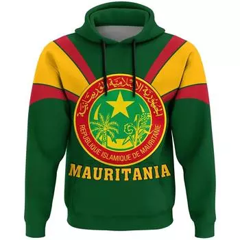 Африка Мавритания Карта Флаг 3D Печатные Толстовки Для Мужчин Одежда Патриотичный Спортивный Костюм Национальная Эмблема Графические Толстовки Мужские Топы S
