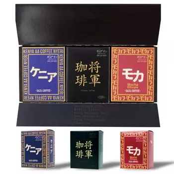 Африка Общий ассортимент 3 коробки Saza Saza Coffee Кофейный порошок 5 штук каждая Темная обжарка 1 чашка Подарок Популярный товар Подарок на день рождения Чашка 3 типа [Saza