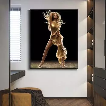Африканская черно-золотая женская картина маслом на холсте, плакаты и принты Cuadros, скандинавская настенная художественная картина для гостиной 30x40cm no frame