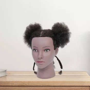 Африканская голова манекена, кудрявый косметологический кукольный манекен для практики укладки волос