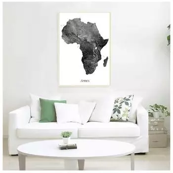 Африканская карта, плакат и гравюра, акварельная карта, дорожная настенная живопись на холсте 21cm30cm NoFrame