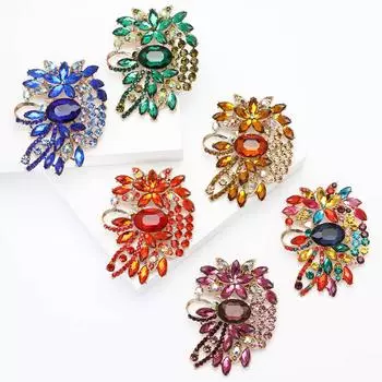 Африканская высококачественная сплавная полная бриллиантовая большая стеклянная брошь модная и универсальная женская одежда корсаж ювелирные изделия булавка