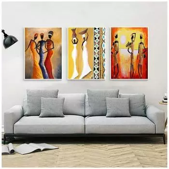 Африканская женщина, классическое винтажное настенное искусство на холсте, постер для домашнего декора, постеры и принты, декоративные картины без рамы 21*30cm No Frame