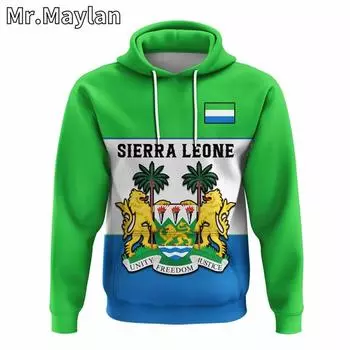 АФРИКАНСКАЯ ТОЛСТОВКА С КАПЮШОНОМ Country SIERRA LEONE Flag 3D Унисекс толстовки мужские/женские уличные свитера на молнии повседневные куртки спортивные костюмы YH-622 S