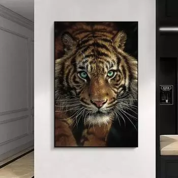 Африканские дикие животные Тигр холст картины постеры и принты настенные художественные декоративные картины для гостиной домашний декор Cuadros 20x30cm