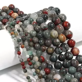 Африканские кровавые бусины, камни, бусины для DIY, подвески, браслет, ожерелье, модные аксессуары для ювелирных изделий Dia 4mm