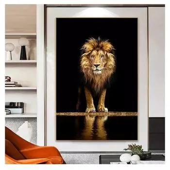 Африканские животные, картины на стене, художественные фотографии для дома, гостиной, Настенный декор, без рамы, холст с диким львом, постеры и принты 21cm30cm NoFrame